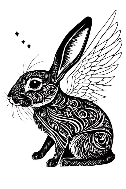February, rabbit, angel