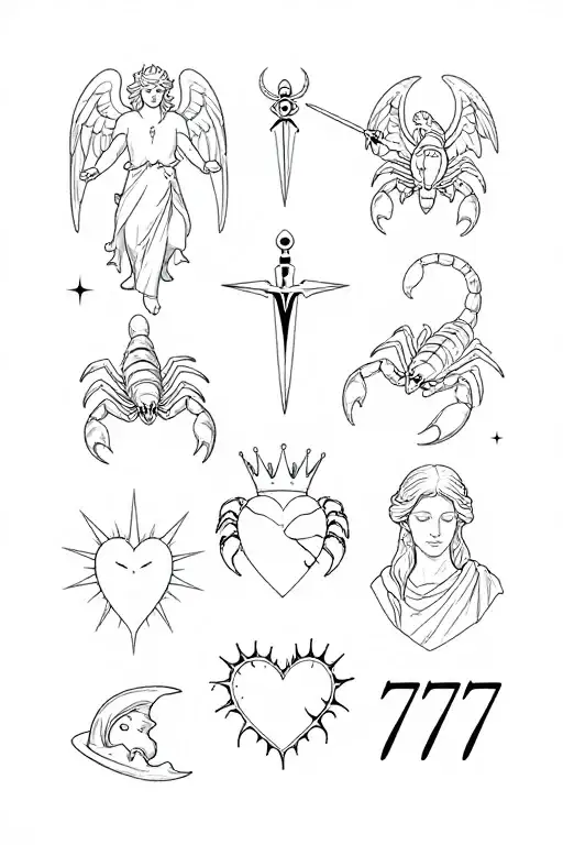 Angel , Burning Temple , Scorpion , Dagger Through Heart, Cro…