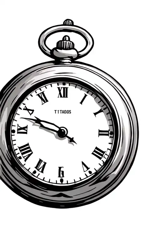 A pocket watch hand tattoo with numbers on in this order star…