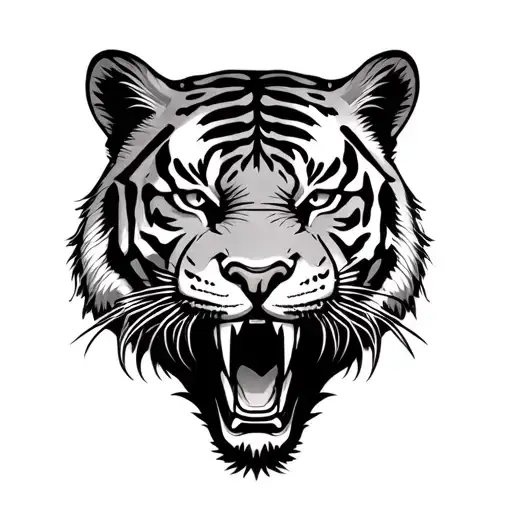 A tiger head that looks scary and into you're soul, make it l…
