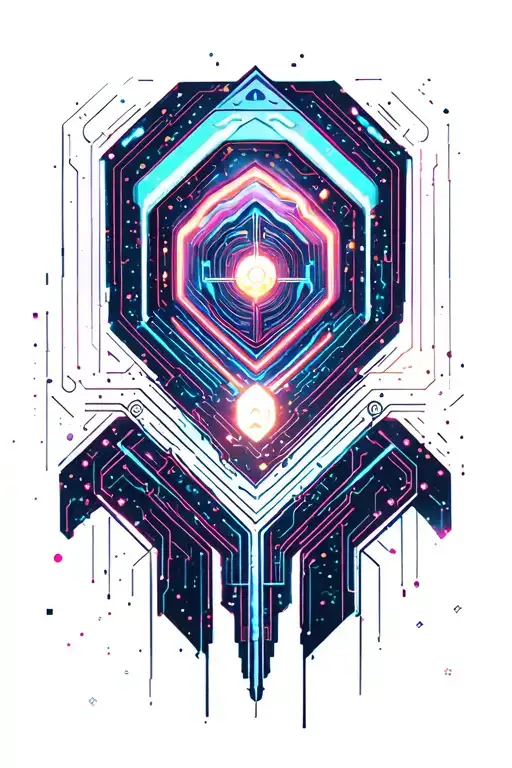 neon circuitry, futuristic geometry, cyberpunk, space…