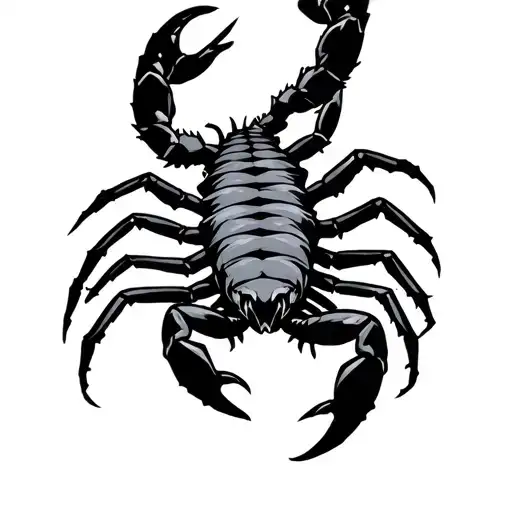 American traditional scorpion black and grey but dark and sca…