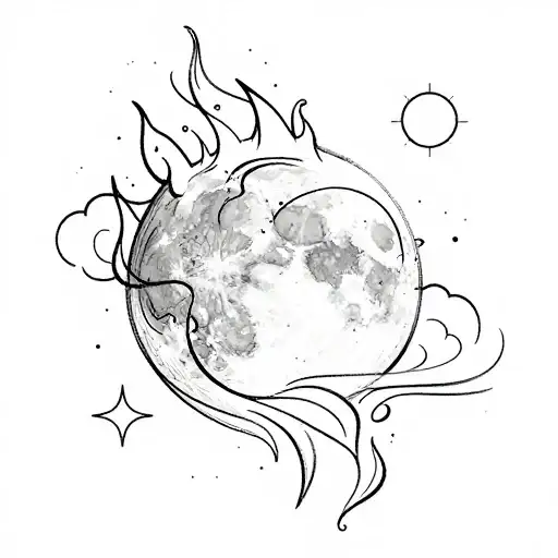 Full moon burning