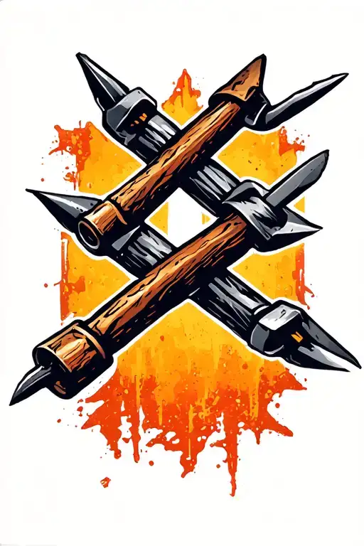 Railroad spikes crossed