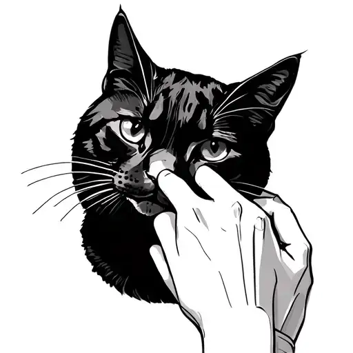 minimalist singleline sketch The outline of a cat’s h…