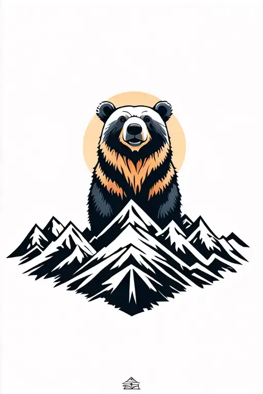 bear with mountains