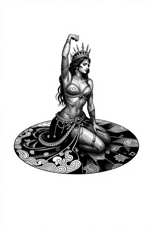 heroic pubic tattoo depicting strength and valor with…