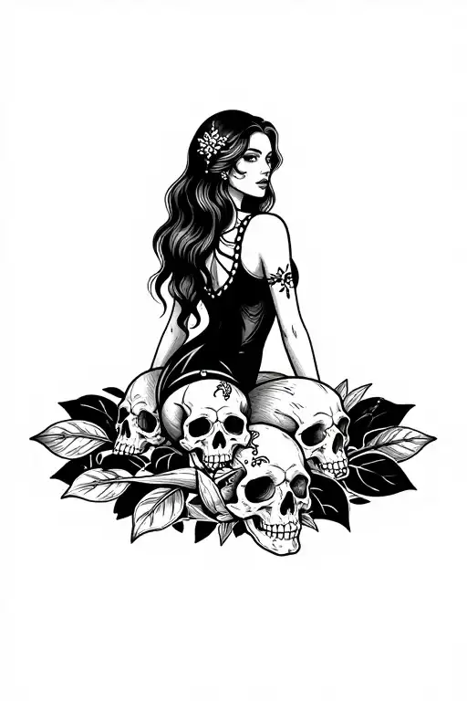 Beauty and terror skull